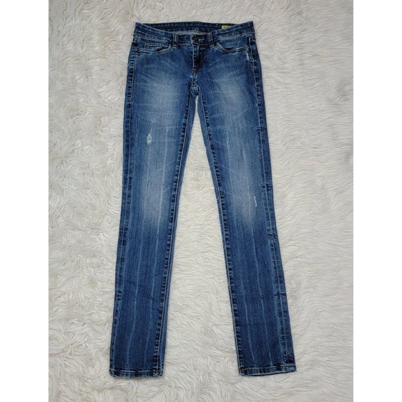 Blank NYC Denim - Blank Denim Women's Size 25 Straight Leg Jeans Distressed Stone Wash Stretch D